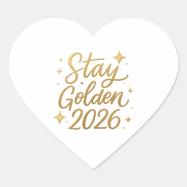 Stay Golden 2026 – Shiny Motivational Sticker (Devant)