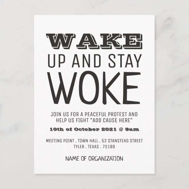 Stay Woke, Invitation du point de rencontre de la  (Devant)