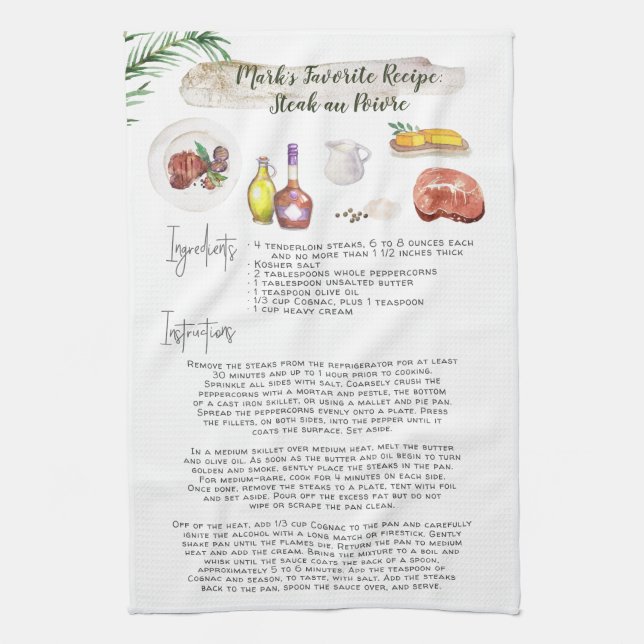 Steak au Poivre | Recette Heirloom Serviette de cu (Vertical)