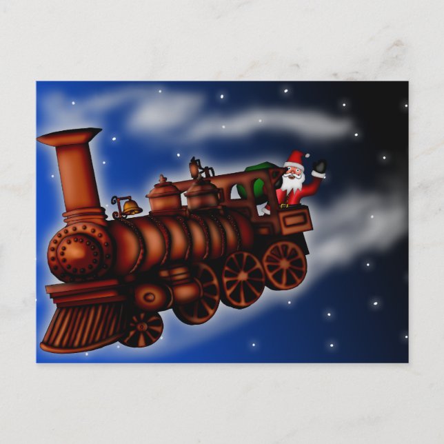 Steam Train Père Noël, carte postale (Devant)