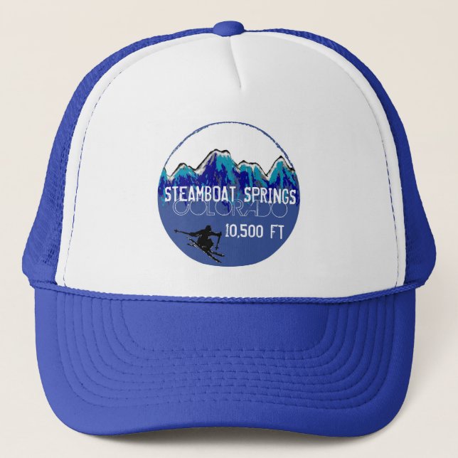 Steamboat Springs Colorado bleu thème casquette (Devant)