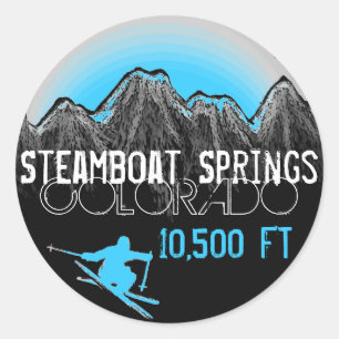 Steamboat Springs Colorado Blue ski stickers