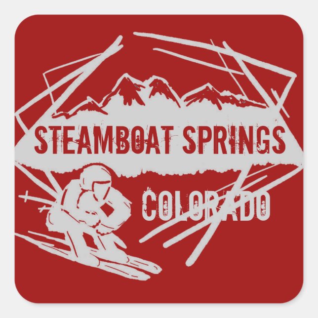 Steamboat Springs Colorado rouge autocollants (Devant)