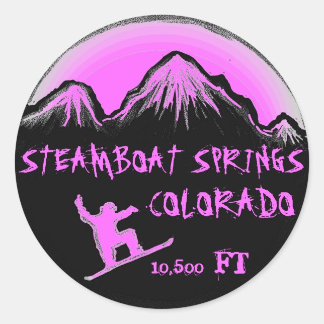 Steamboat Springs Colorado stickers snowboard rose (Devant)
