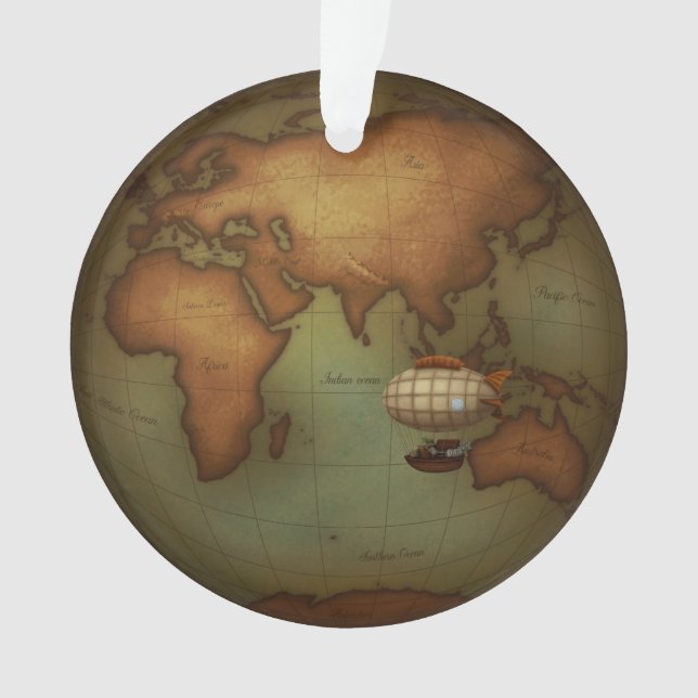 Steampunk Air Travel Carte néo-victorienne de l'Es (devant)