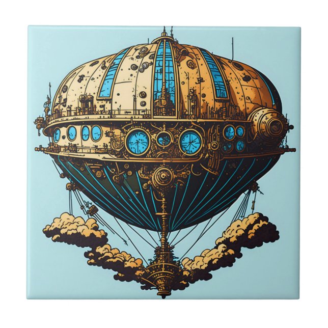 Steampunk Airship Dreams Carreaux céramiques (Devant)