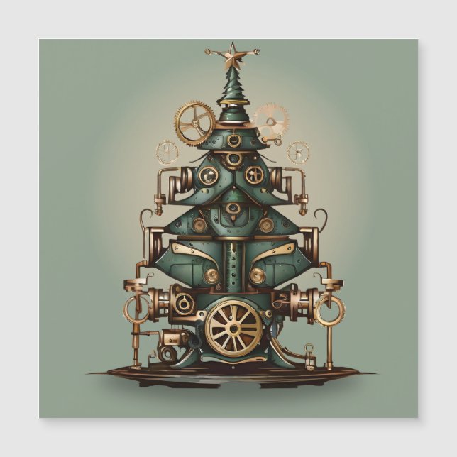 Steampunk Arbre de Noël Style rétro Vintage (Devant)