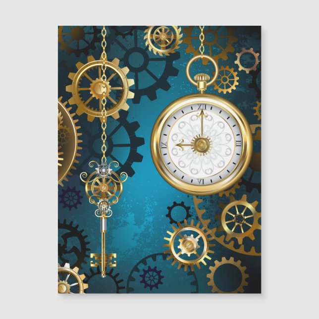 Steampunk Arrière - plan turquoise avec Gears (Devant)