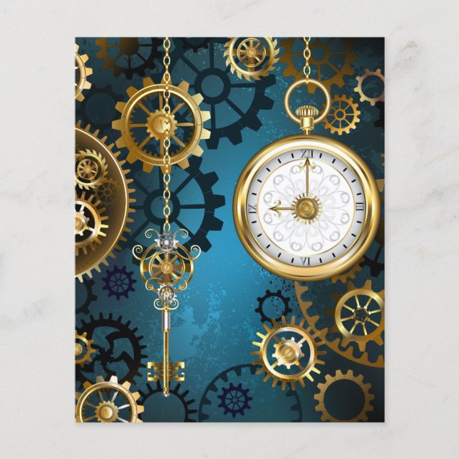 Steampunk Arrière - plan turquoise avec Gears (Devant)