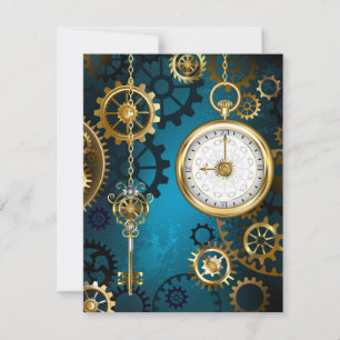 Steampunk Arrière - plan turquoise avec Gears