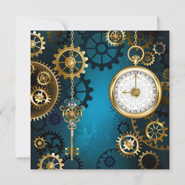 Steampunk Arrière - plan turquoise avec Gears (Devant)