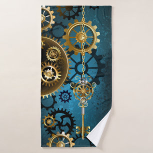 Steampunk Arrière - plan turquoise avec Gears