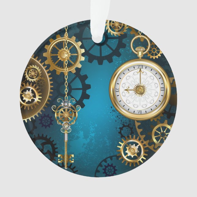 Steampunk Arrière - plan turquoise avec Gears (devant)