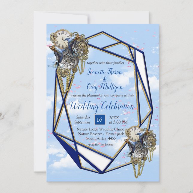 Steampunk Cartes et cadeaux de mariage intemporels (Devant)