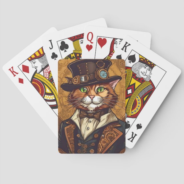 STEAMPUNK CAT cartes à jouer (dos)