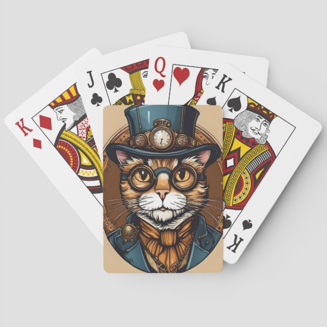 STEAMPUNK CAT cartes à jouer (dos)