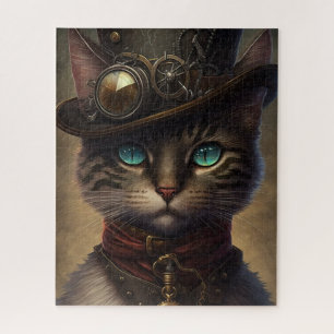 Steampunk Cat Jigsaw Puzzle Puzzle, Chat Rétrofutu