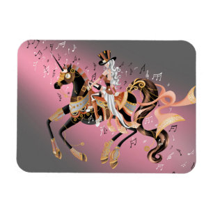 Steampunk Cheval mécanique & Lady Magnet flexible