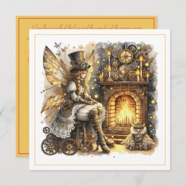 Steampunk Christmas – Fairy by the Fireplace  (Devant / Derrière)