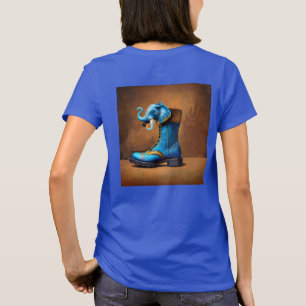 Steampunk Elephant Boot femme bleu T-shirt dos