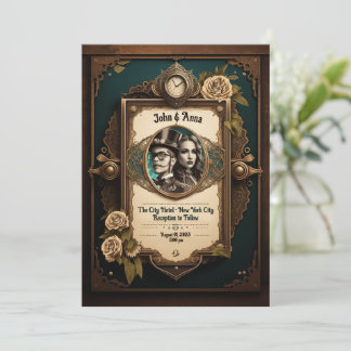 Steampunk Faire-part de mariage (photos propres)