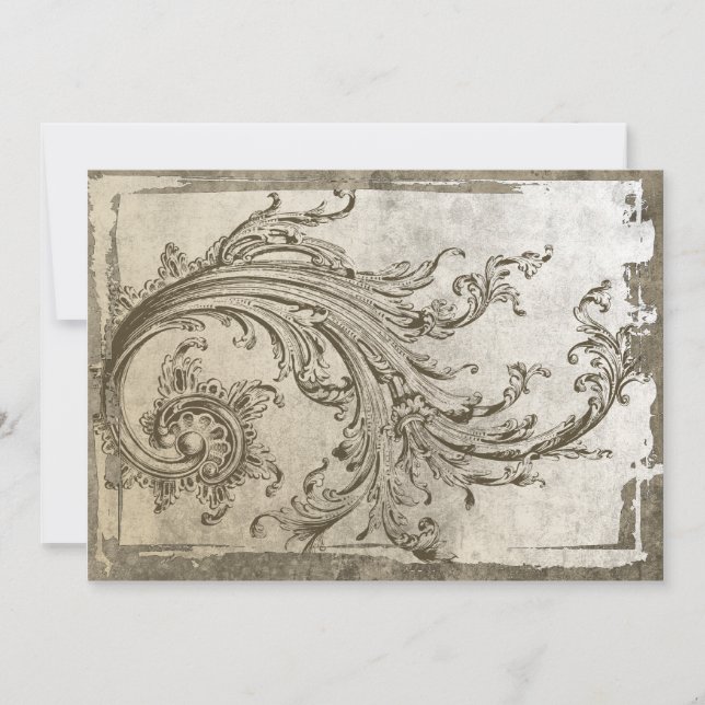 Steampunk Flourish Vintage Anniversaire Invitation (Devant)