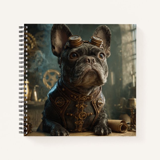 Steampunk Frenchie (Édition 1) - Cahier à reliure  (Devant)