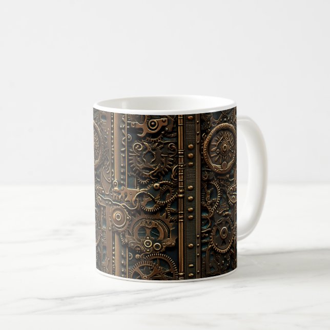 Steampunk Gears Coffee Mug (Devant droit)