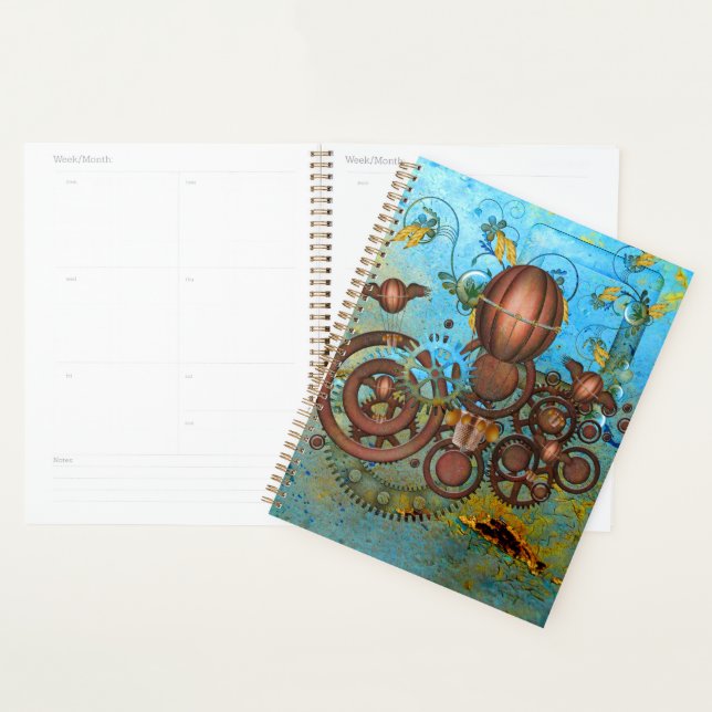 Steampunk Gears Collage Aqua Copper (Devant avec enveloppe)