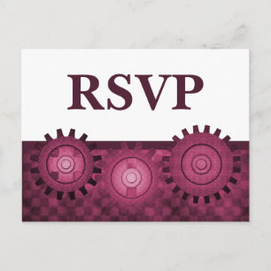 Steampunk Gears RSVP Carte Postale Rose