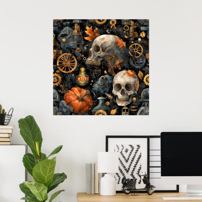 Steampunk Halloween Art Poster (Bureau à domicile)