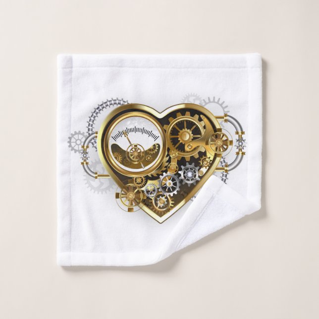 Steampunk Heart with a Manometer (Gant de toilette)