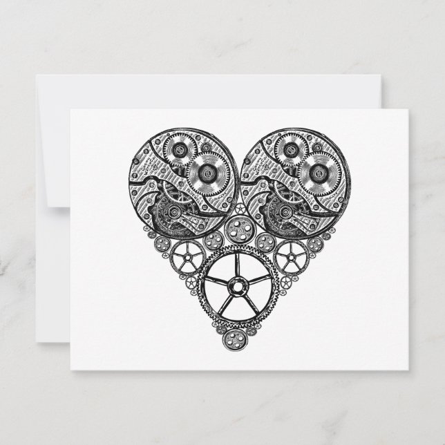 Steampunk Horloge OEuvres et engrenage Coeur Valen (Devant)
