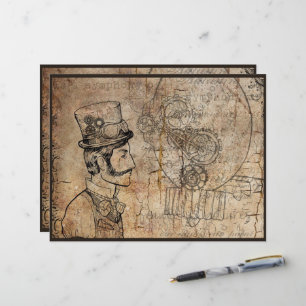 Steampunk Inventeur Top Hat Scientist Horloge