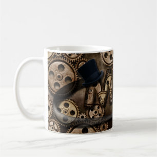 Steampunk Maman Bronze Gears Top Hat Café Mug
