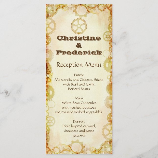 Steampunk Mariage, menu et programme (Devant)