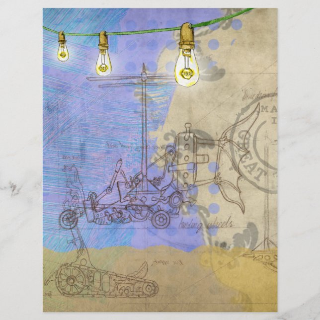 Steampunk Mécanique Edison Light Bulb Architect (Devant)