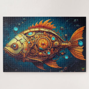 🐙 Steampunk mécanique Puzzle de poisson 🐟