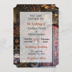 Steampunk Montre de poche Mariage Invitations