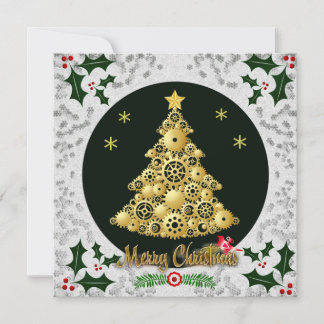 steampunk noël arbre de Noël carte de voeux