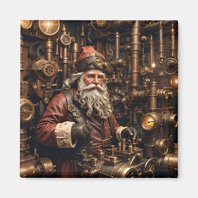 Steampunk Père Noël Magnet (Devant)