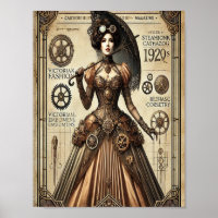 Steampunk Pin-Up Art, Poster 1, Glamour & Vintage
