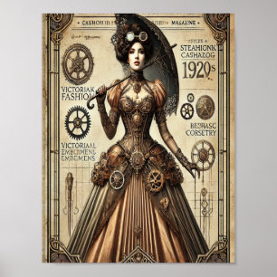 Steampunk Pin-Up Art, Poster 1, Glamour & Vintage