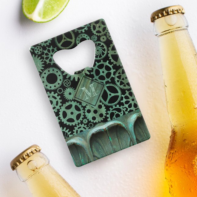 Steampunk Verdigris bronze engrenages Monogramme p (Créateur téléchargé)