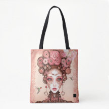 STEAMPUNK VINTAGE BEAUTY DOLL FACE SAC FOURRE-TOUT