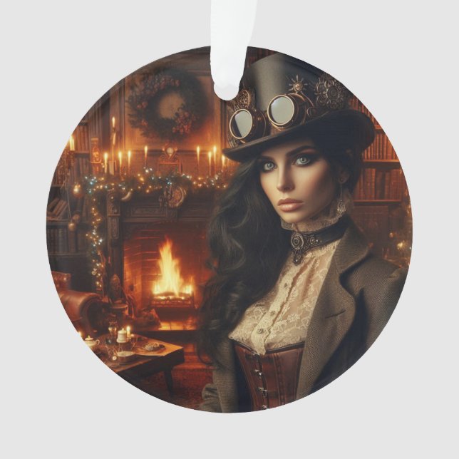 Steampunk Vintage Victorian Lady Christmas Red (devant)