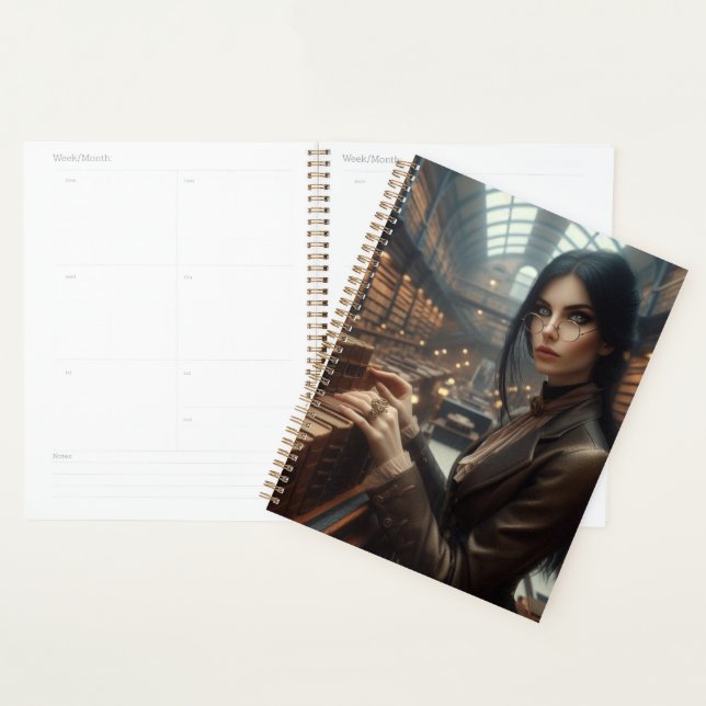 Steampunk Vintage Victorian Lady Librairie (Devant avec enveloppe)