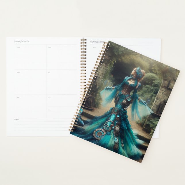 Steampunk Vintage Victorian Lady Turquoise Sirène (Devant avec enveloppe)