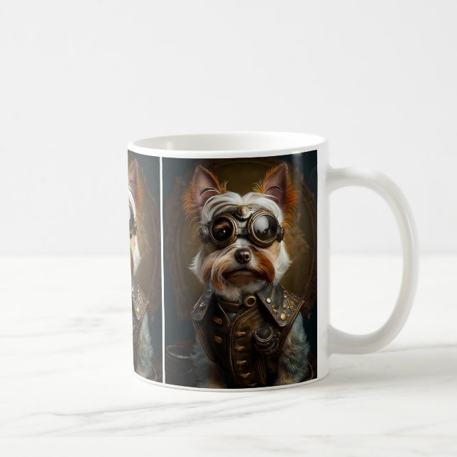 Steampunk Yorkie Coffee Mug (Droite)