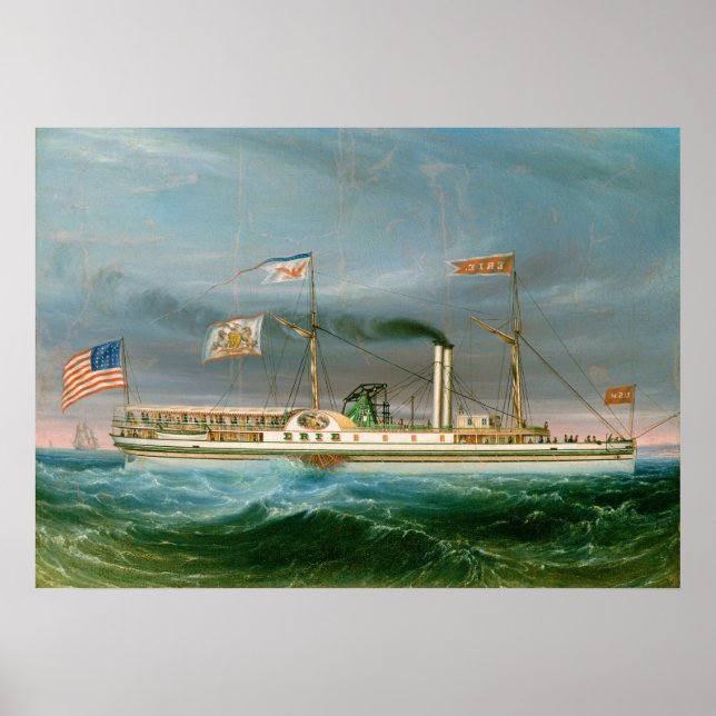 Steamship "Erie" - American Fine Art Poster (Devant)